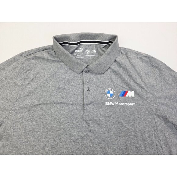 Puma BMW Motorsports Size 2XL Mens Gray Chest Sleeve Logo Short Sleeve Polo - Picture 10 of 10